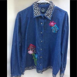 Lighthouse Apparel denim blouse NWOT size L